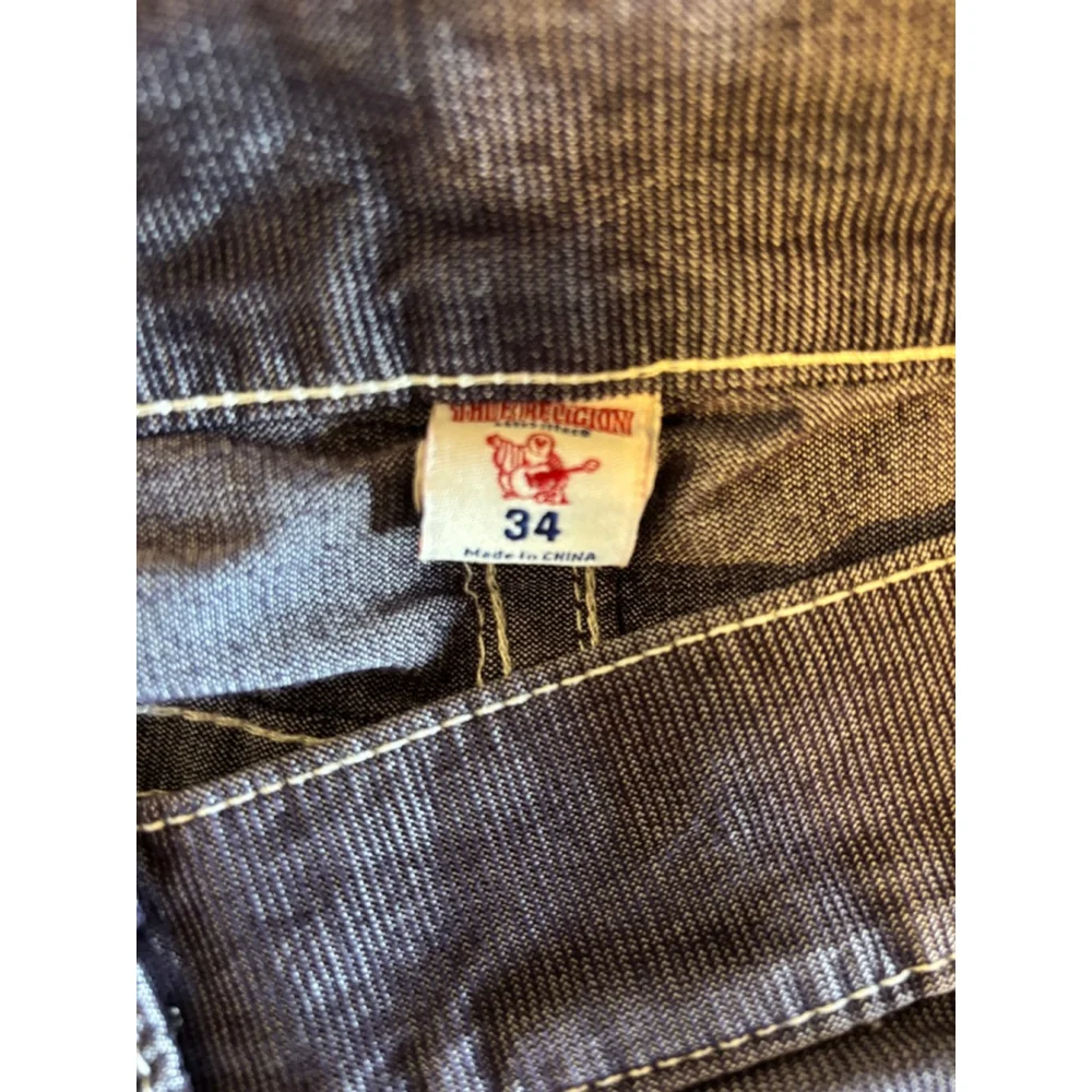 TRUE RELIGION Ricky Corduroy Pants RARE Y2K Charcoal Gray Vintage Men's 34 - Picture 8 of 8